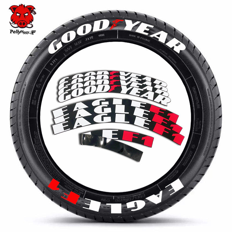 [One-piece set] Tire letter sticker one-piece set One-piece set Suitable for 4 tires No accessories included