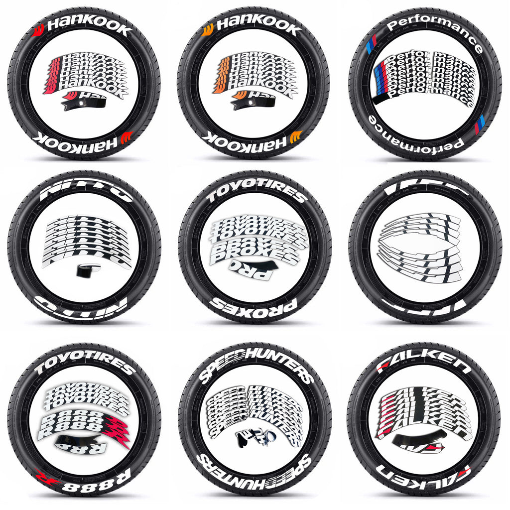 [One-piece set] Tire letter sticker one-piece set One-piece set Suitable for 4 tires No accessories included